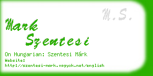 mark szentesi business card